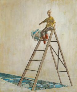 Luftpost (Die Siegreiche II), 2008 | 250 x 210 cm | Öl, Eitempera auf Leinwand | Sammlung der Sparkasse Leipzig