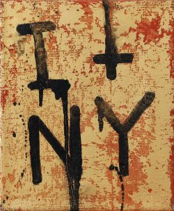 I + NY, 2011 | 30,5 x 25,5 cm | Prägegold, Öl, Eitempera auf Leinwand I Galerie Frank Schlag & Cie.
