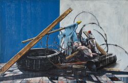 Haufen, 2011 | 90,5 x 137,5 cm | Mixed media on canvas