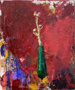 Vase mit Distel II, 2019 I Öl auf Leinwand I 60 x 50 cm I Privatsammlung Markkleeberg