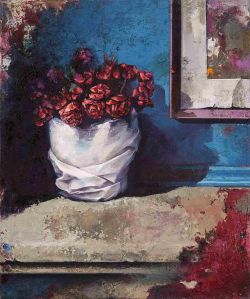 „O.T. (Blumentopf)“ | 2022 | 60 x 50 cm | Öl auf Leinwand | Sammlung des Sächsischen Landtags, Dresden