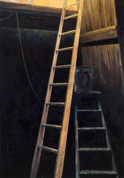 o.T. (Leitern), 2016 | 260 x 180 cm | Öl auf Leinwand I überarbeitet, siehe Grund 2020
